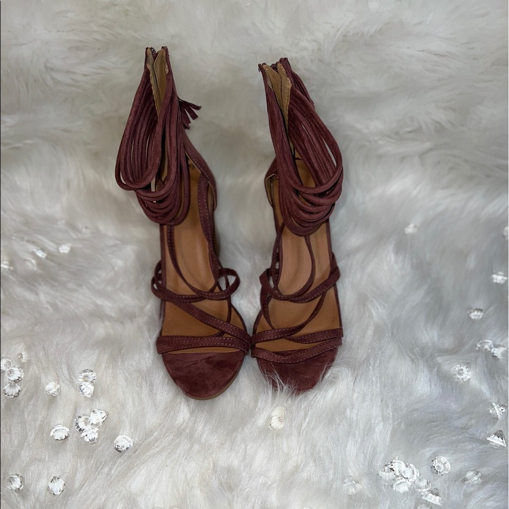 Charlotte Russe Mauve/Purplish Block Heel